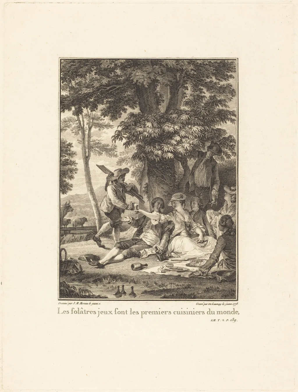 Les folâtres jeux sont les premiers cuisiniers du monde, by Robert Delaunay, ink, 1778