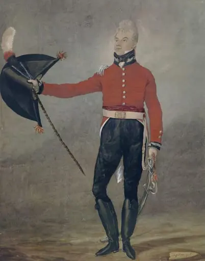 Watercolour portrait of a military officer, by Robert Dighton