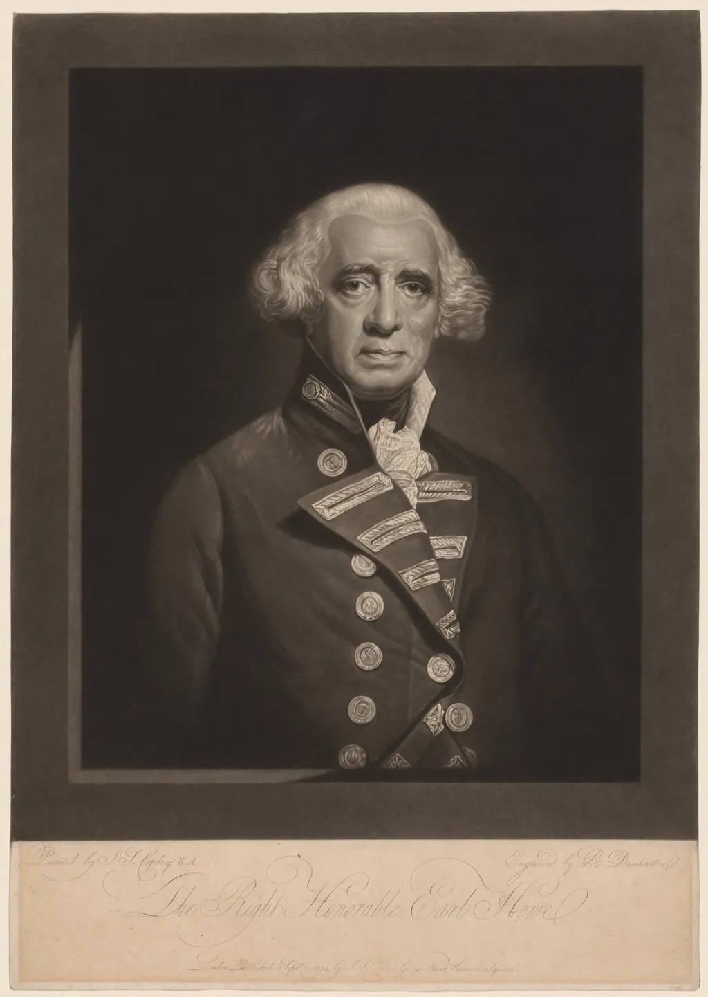 Richard, Earl Howe, by Robert Dunkarton, 1794