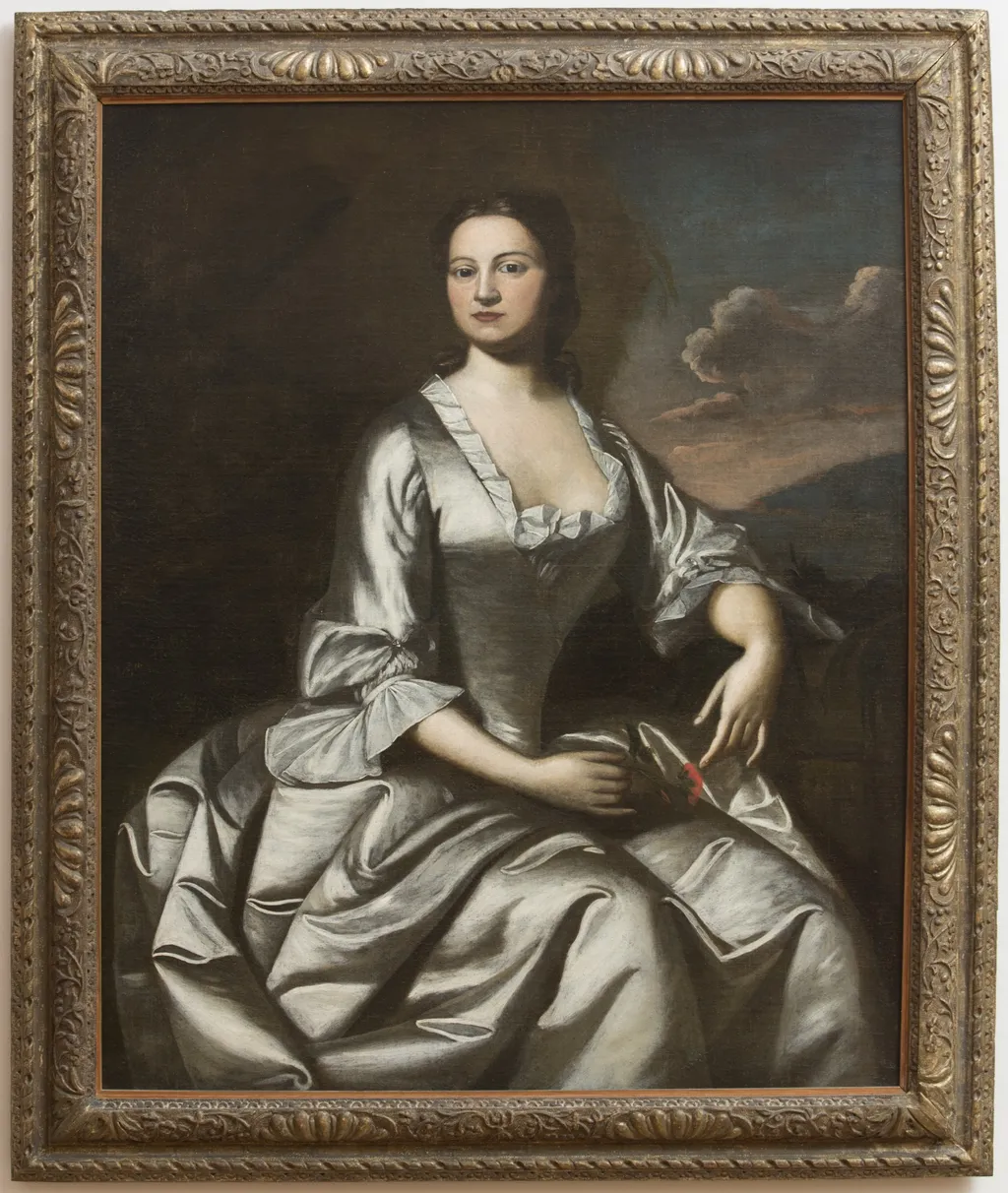 Mrs. John Banister, by Robert Feke, oil, 1748