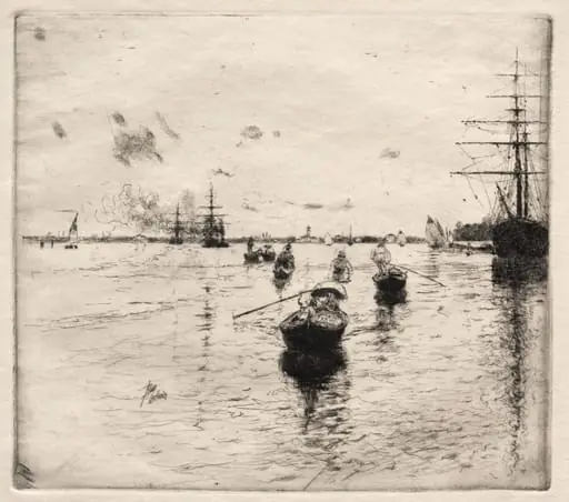 Lagoon with Steamers and Gondolas, by Robert Frederick Blum