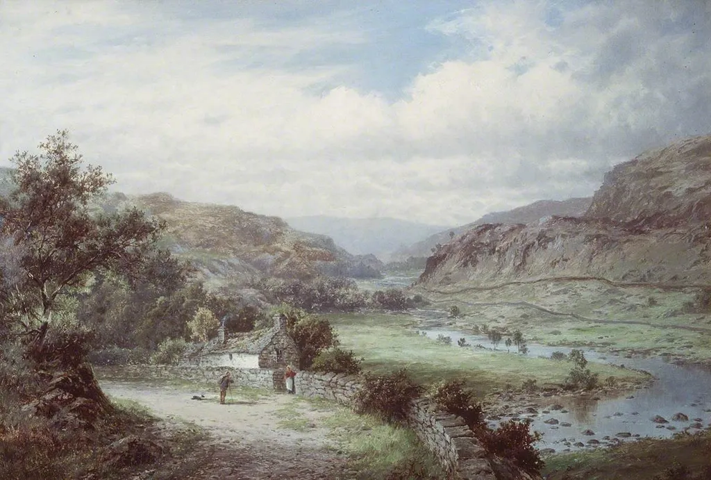 On the Llugwy near Capel Curig, by Robert Gallon, oil, 1860