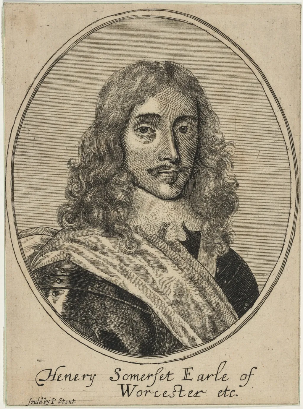 Henry Somerset, Earl of Worcester, First Dukeof Beaufort, by Robert Gaywood, ink, 1655