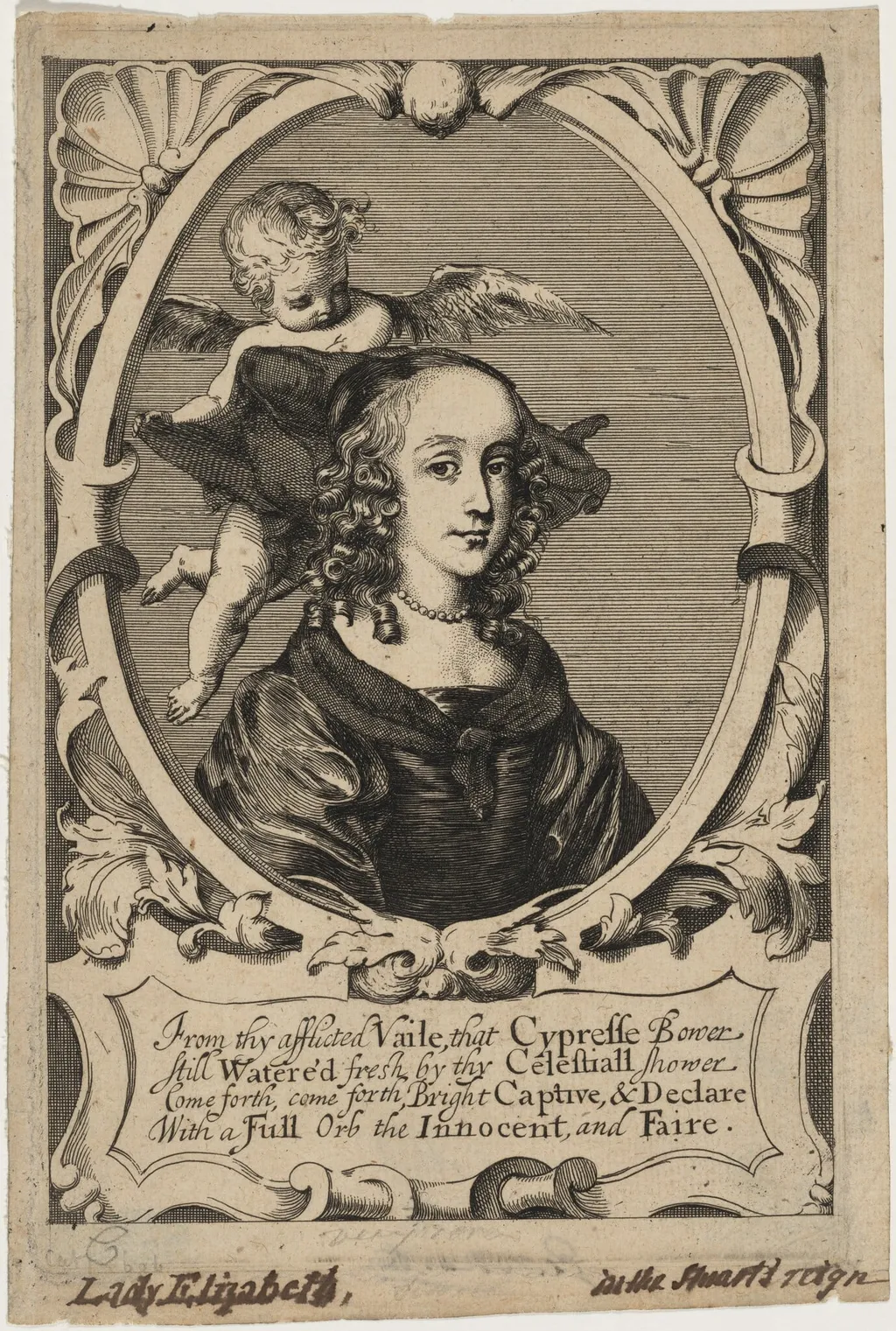 Princess Elizabeth, Second Daughter of Charles I, by Robert Gaywood, ink, 1655