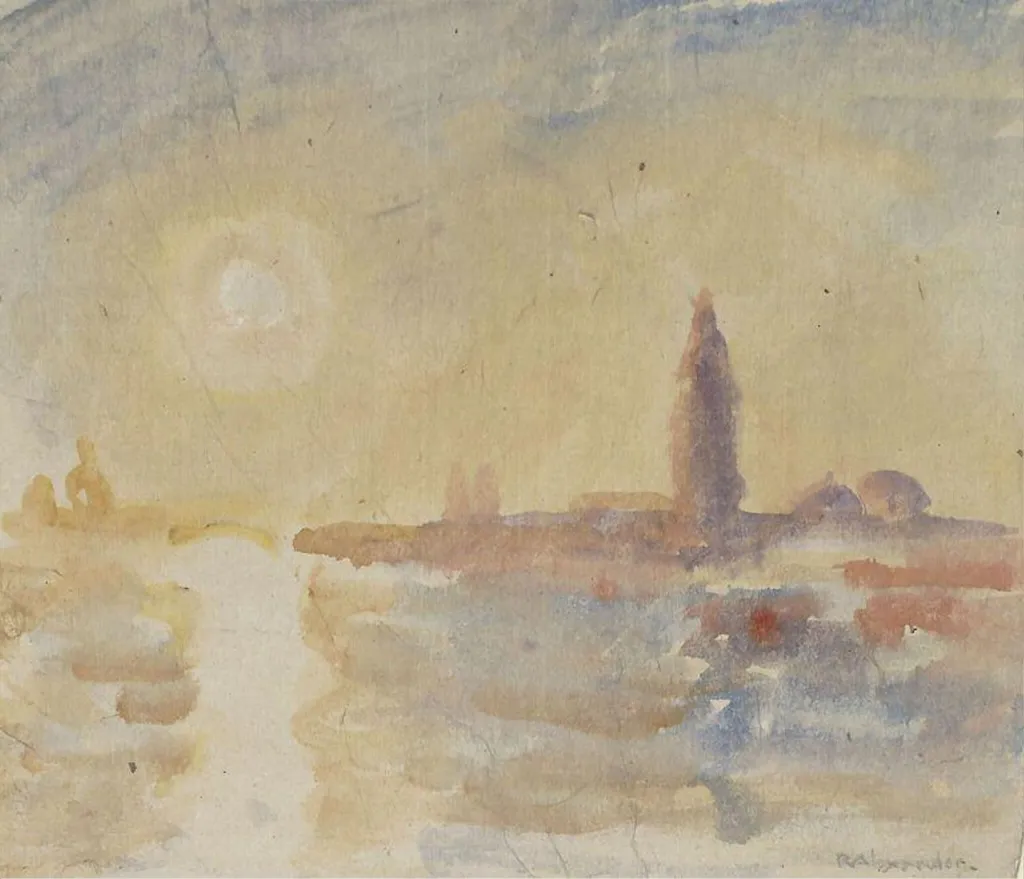 Sunset, Venice, by Robert Graham Dryden Alexander, watercolor, 1900