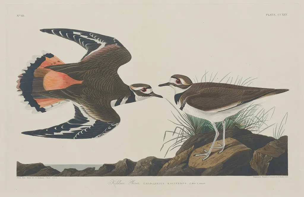 Kildeer Plover, by Robert Havell Jr., ink, 1834