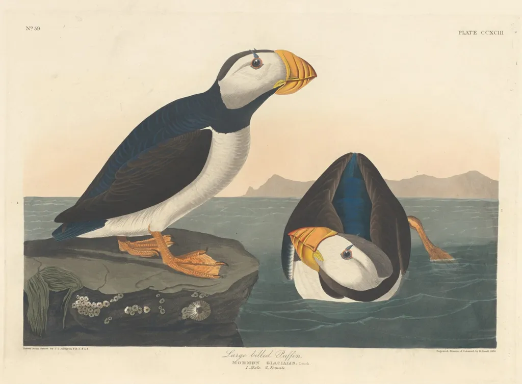 Large-billed Puffin, by Robert Havell Jr., ink, 1836