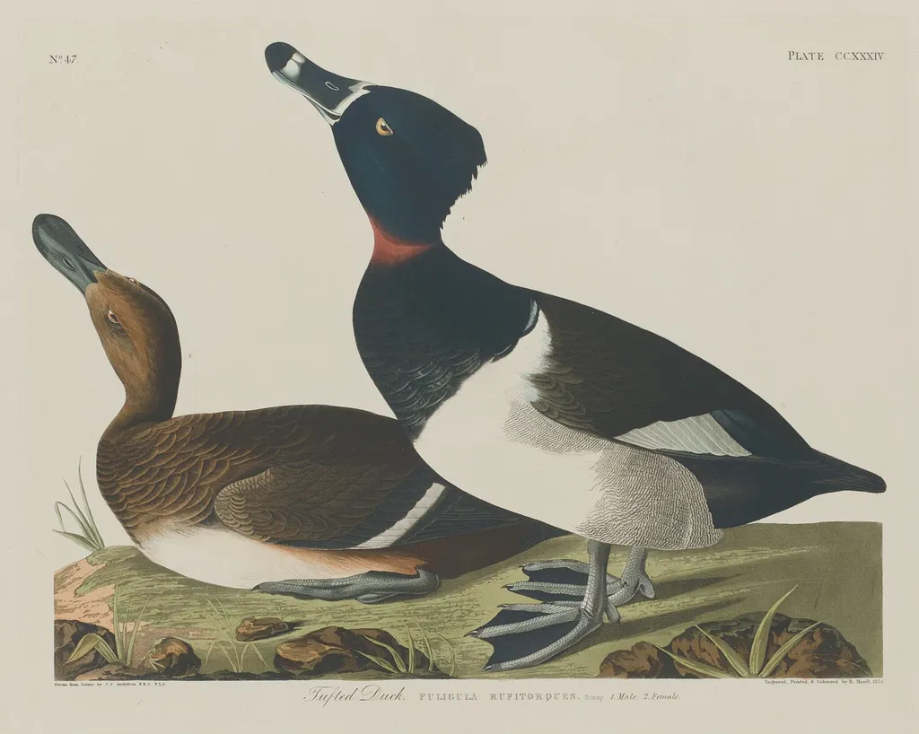 Tufted Duck, by Robert Havell Jr., ink, 1834