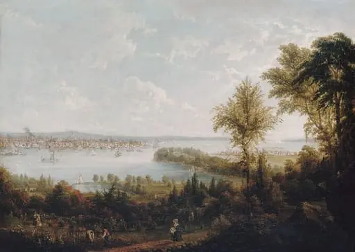 View of the Bay and City of New York from Weehawken, by Robert Havell Jr.