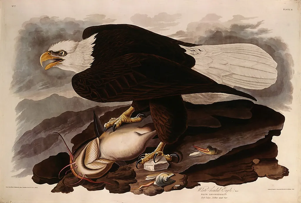White-headed Eagle, by Robert Havell Jr., ink, 1828