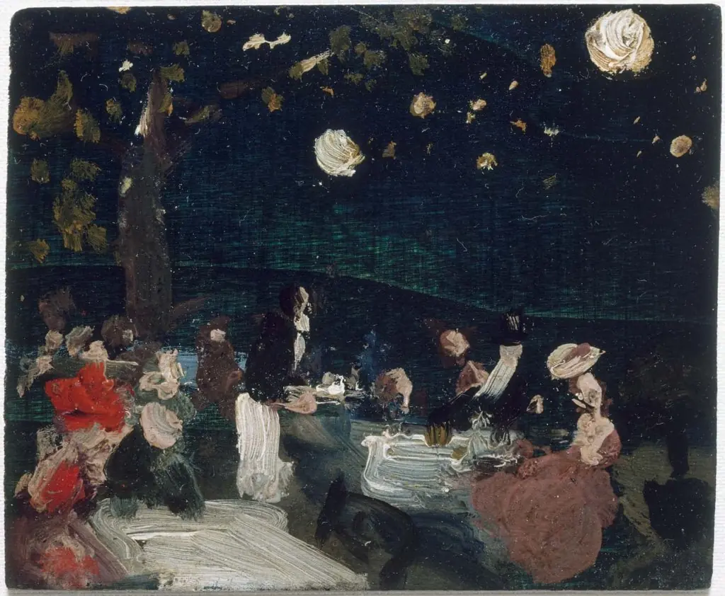 Café by Night with Japanese Lanterns, by Robert Henri