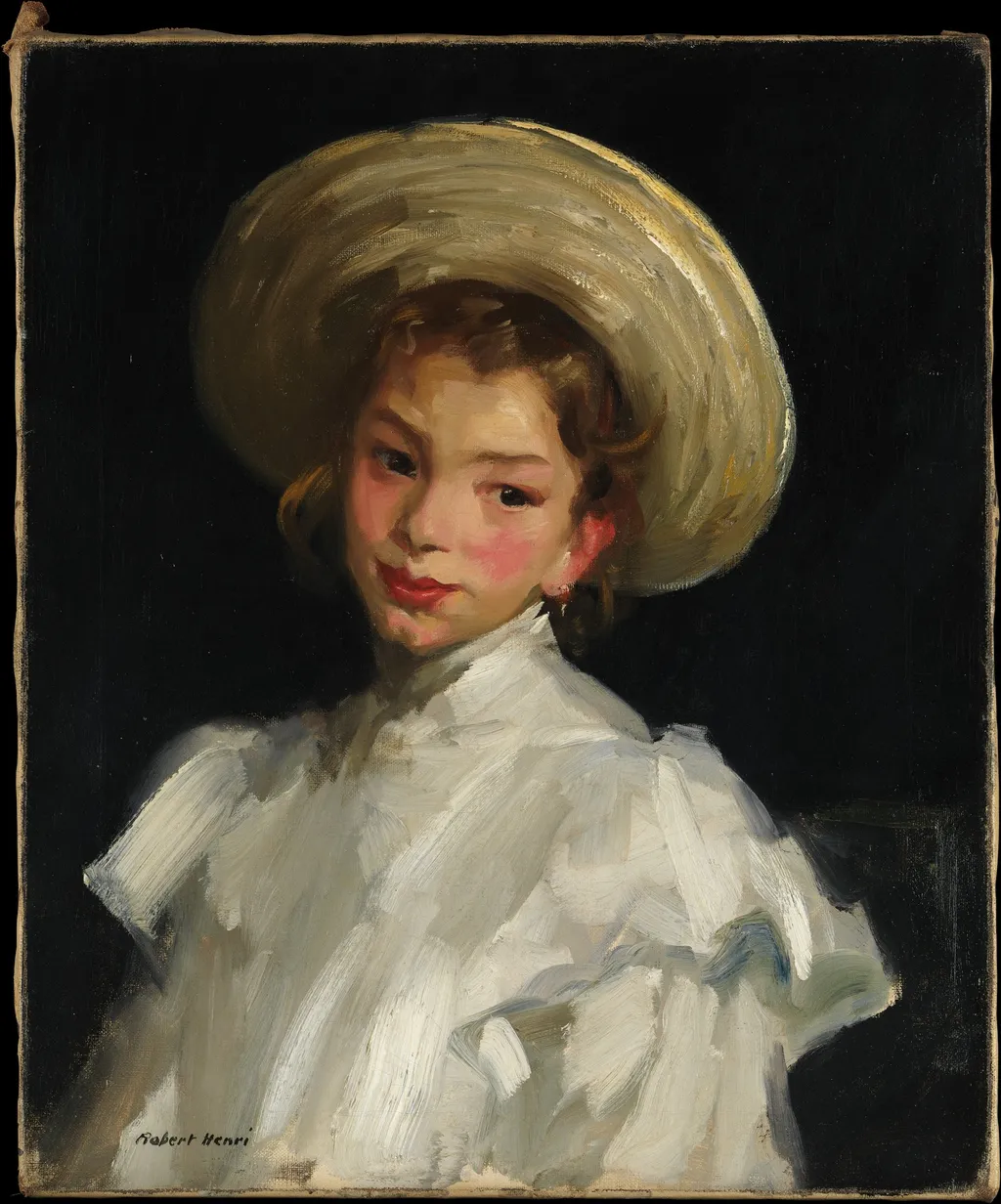 Dutch Girl in White, by Robert Henri, oil, 1907