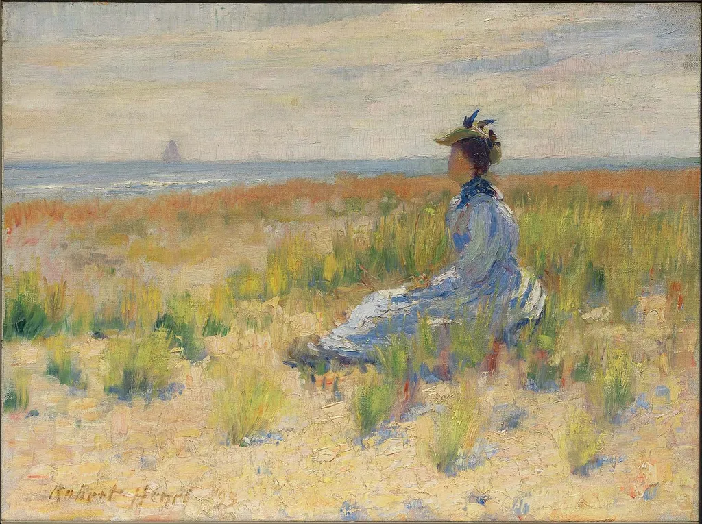 Girl Seated by the Sea, by Robert Henri, oil, 1897