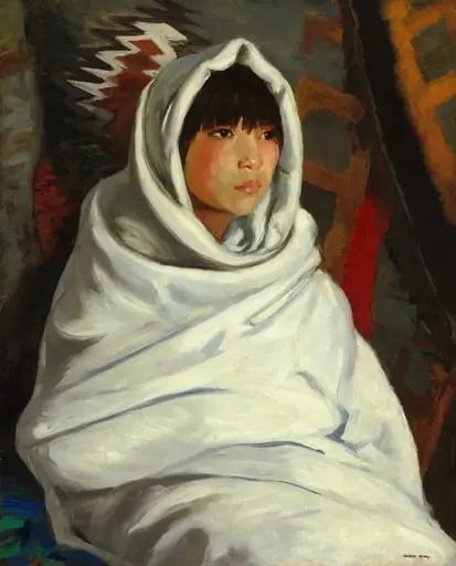 Indian Girl in White Blanket, by Robert Henri