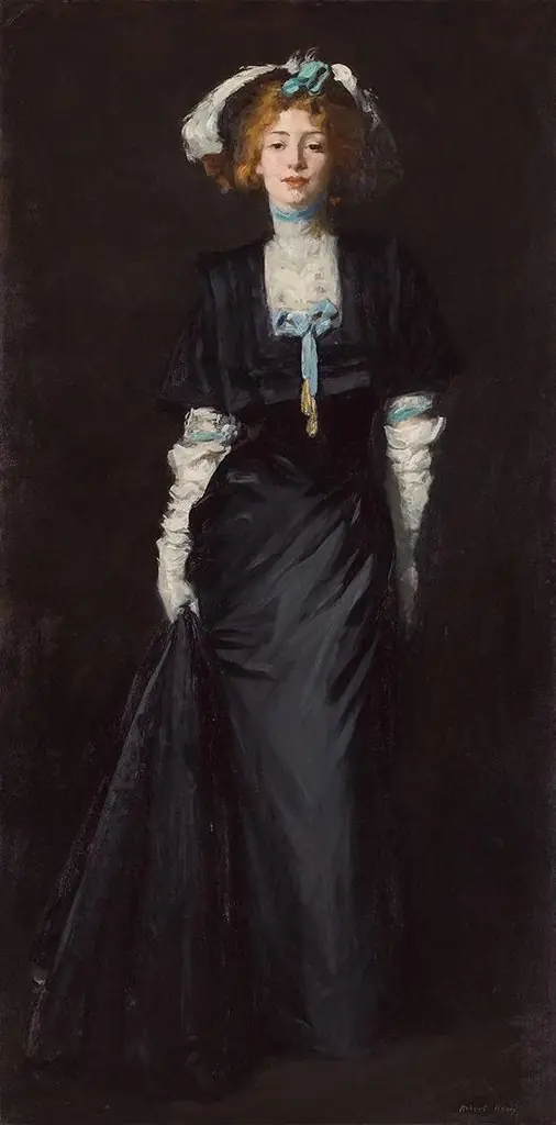 Jessica Penn in Black with White Plumes, by Robert Henri