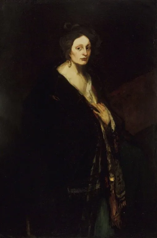 Woman in Manteau, by Robert Henri, oil, 1900