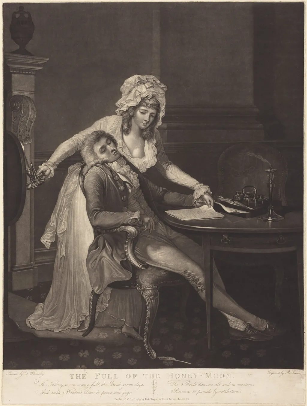 The Full of the Honey-Moon, by Robert Laurie, ink, 1789