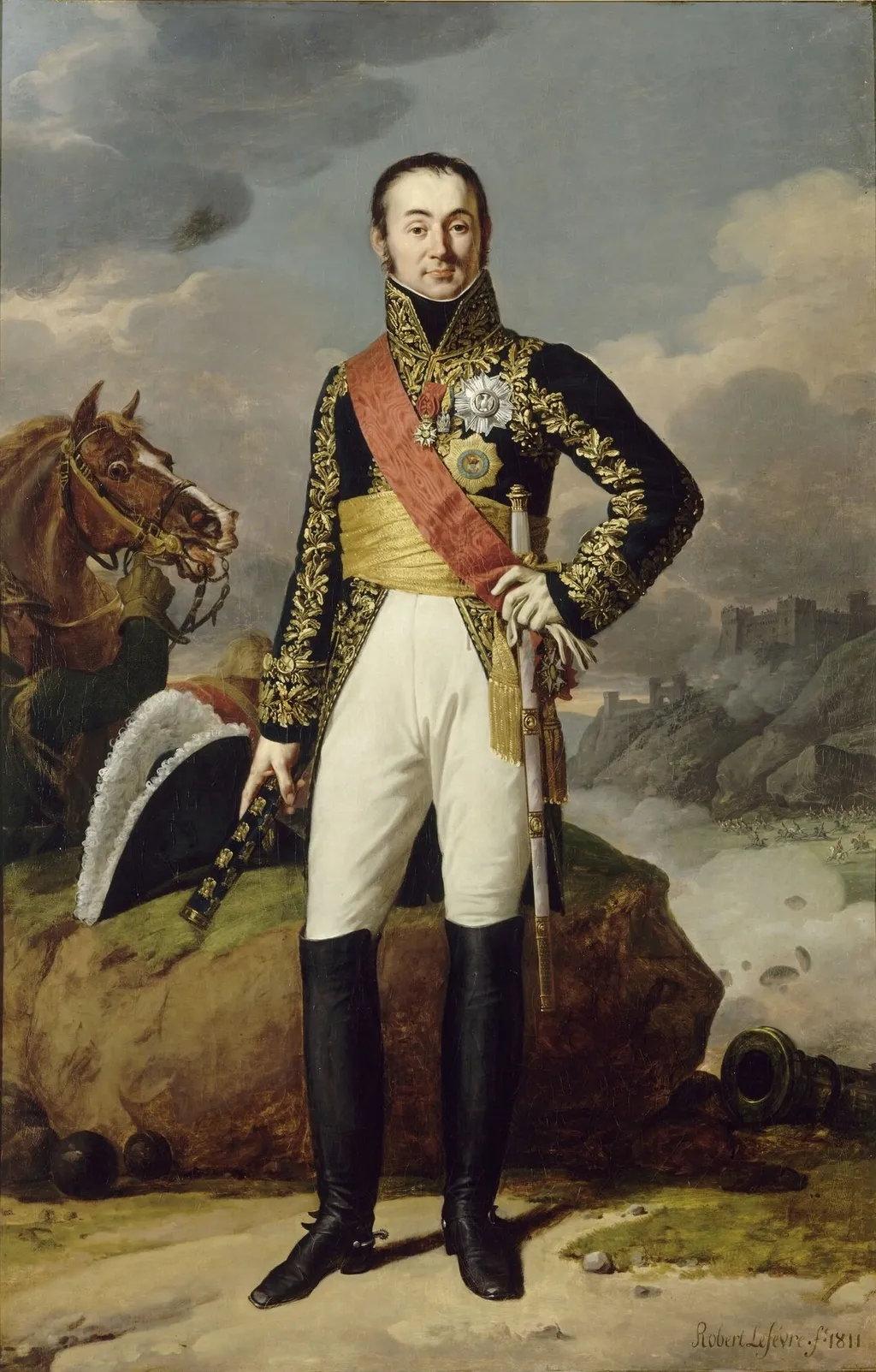 Nicolas-Charles Oudinot, Duke of Reggio, Marshal of France (1767-1847), by Robert Lefèvre, oil, 1811