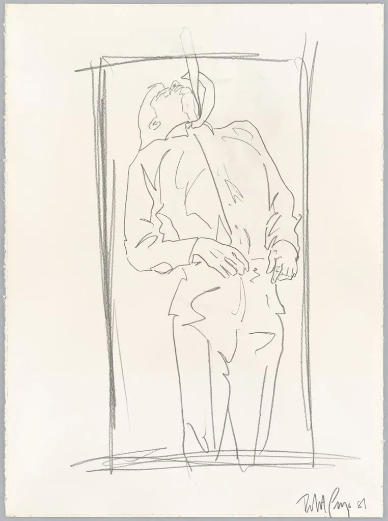 Untitled, by Robert Longo, charcoal, 1981