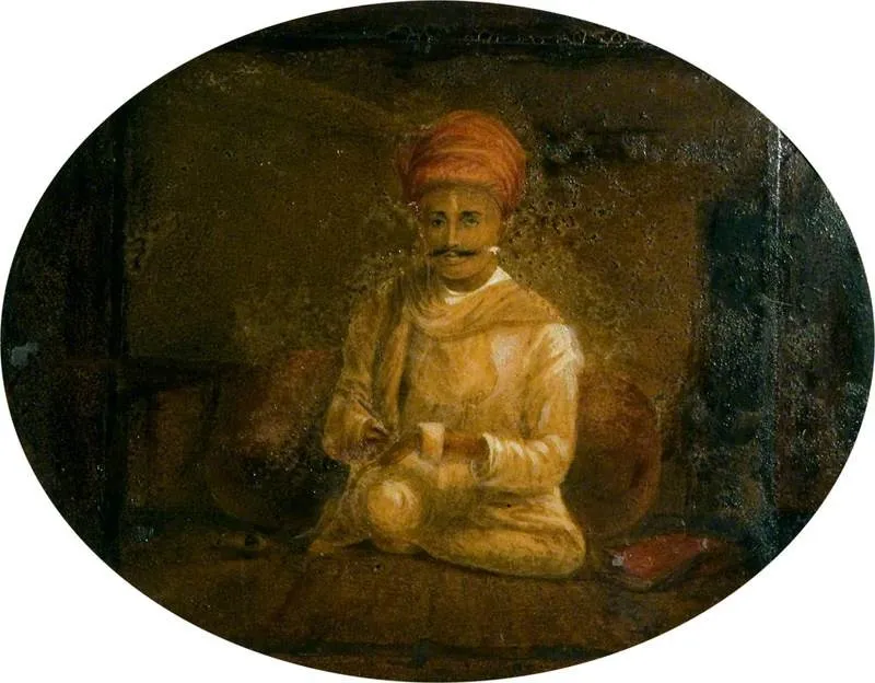 Anoopchund Shroff or Banker of Kurrie, Guzerat, by Robert Melville Grindlay, oil, 1809