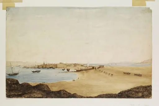 Suez from the Ruins of Colsum, by Robert Moresby