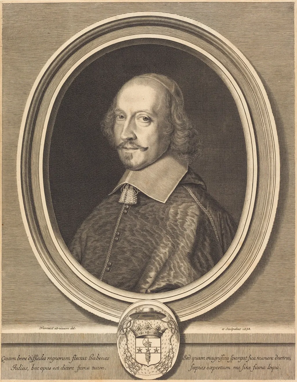Cardinal Jules Mazarin, by Robert Nanteuil, ink, 1658