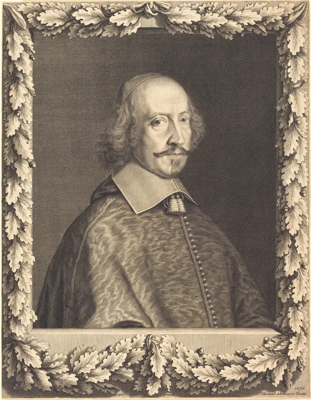 Cardinal Jules Mazarin, by Robert Nanteuil, ink, 1656