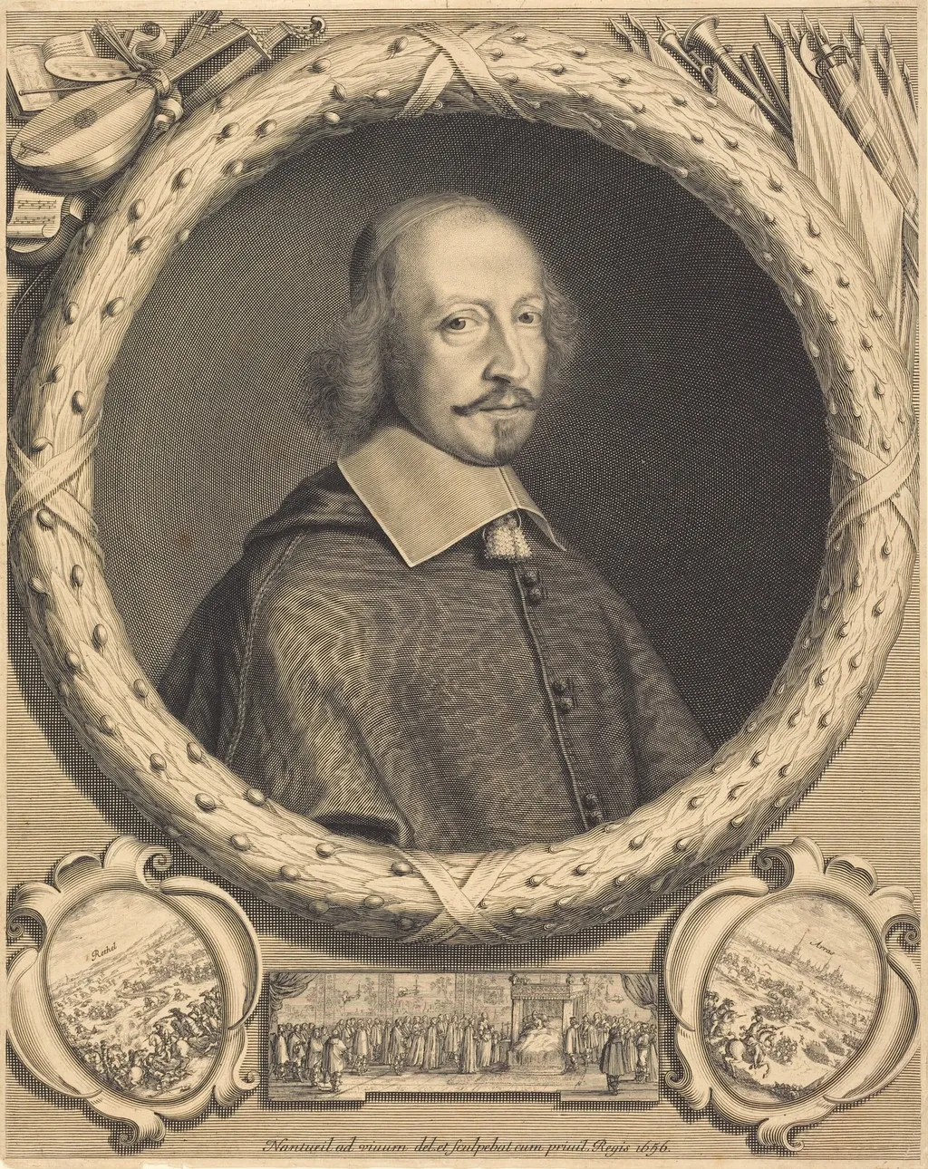 Cardinal Jules Mazarin, by Robert Nanteuil, ink, 1656
