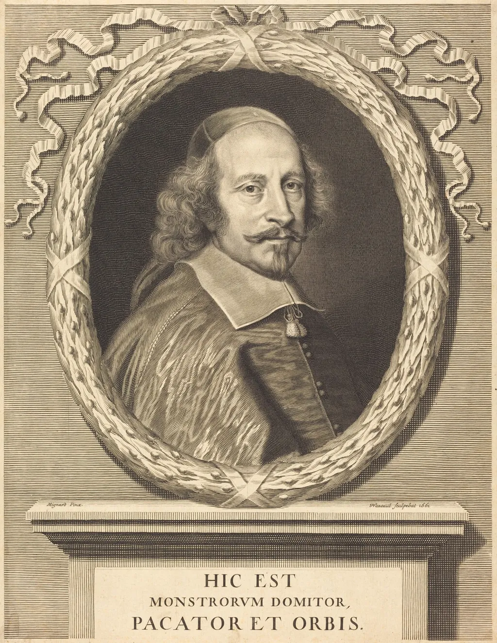 Cardinal Jules Mazarin, by Robert Nanteuil, ink, 1661