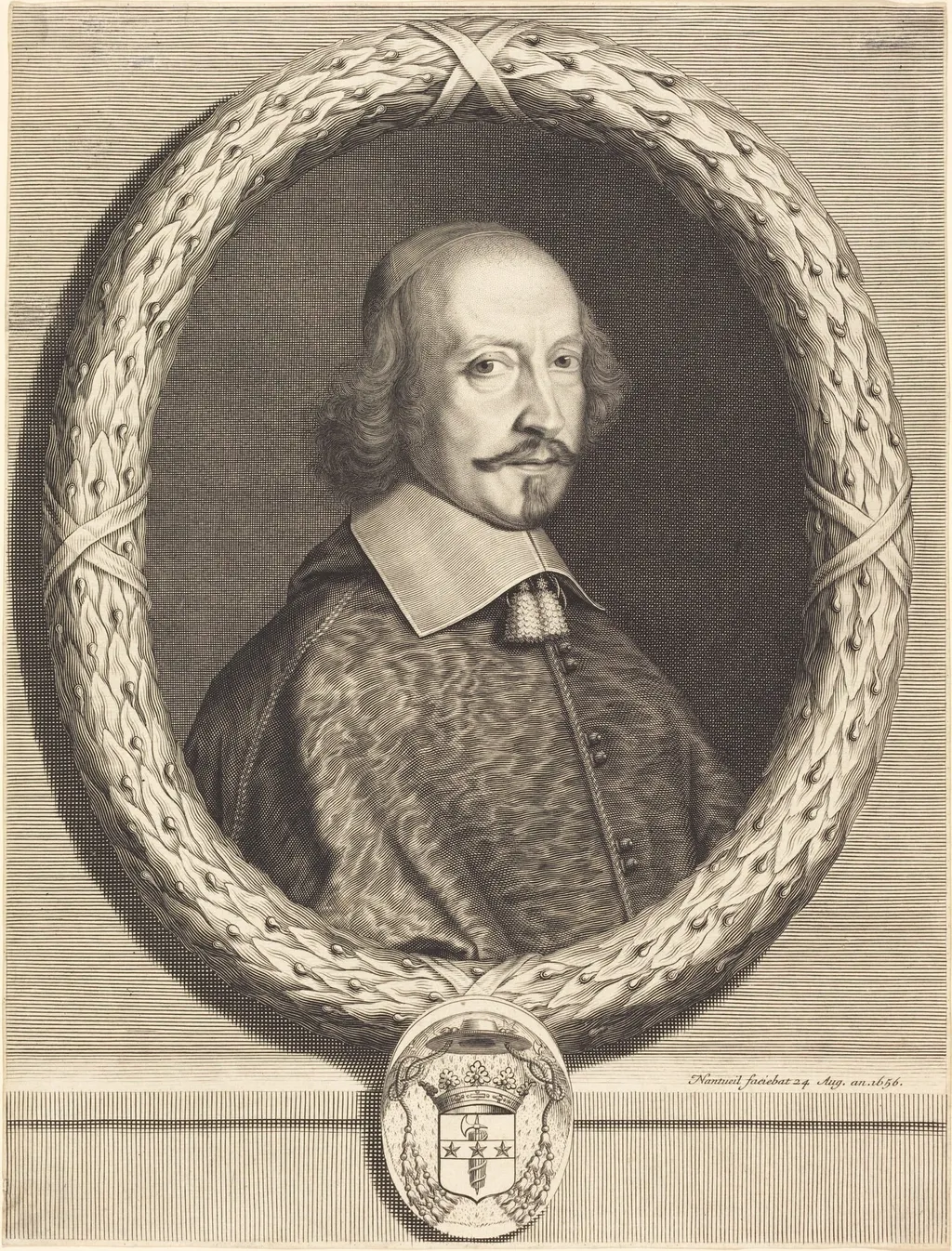 Cardinal Jules Mazarin, by Robert Nanteuil, ink, 1656