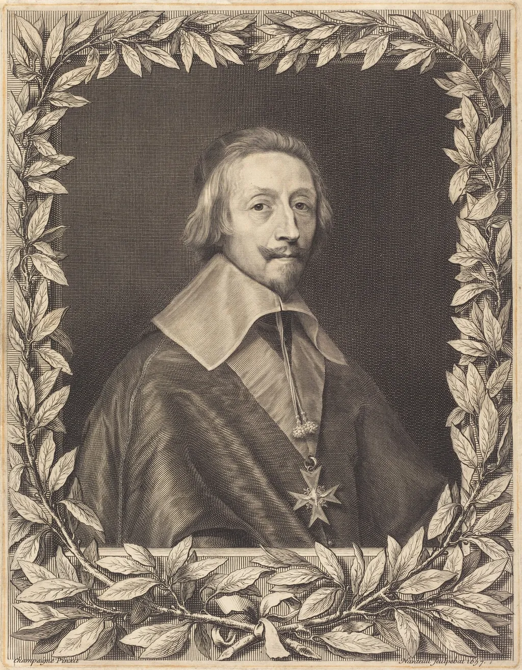 Cardinal Richelieu, by Robert Nanteuil, ink, 1657