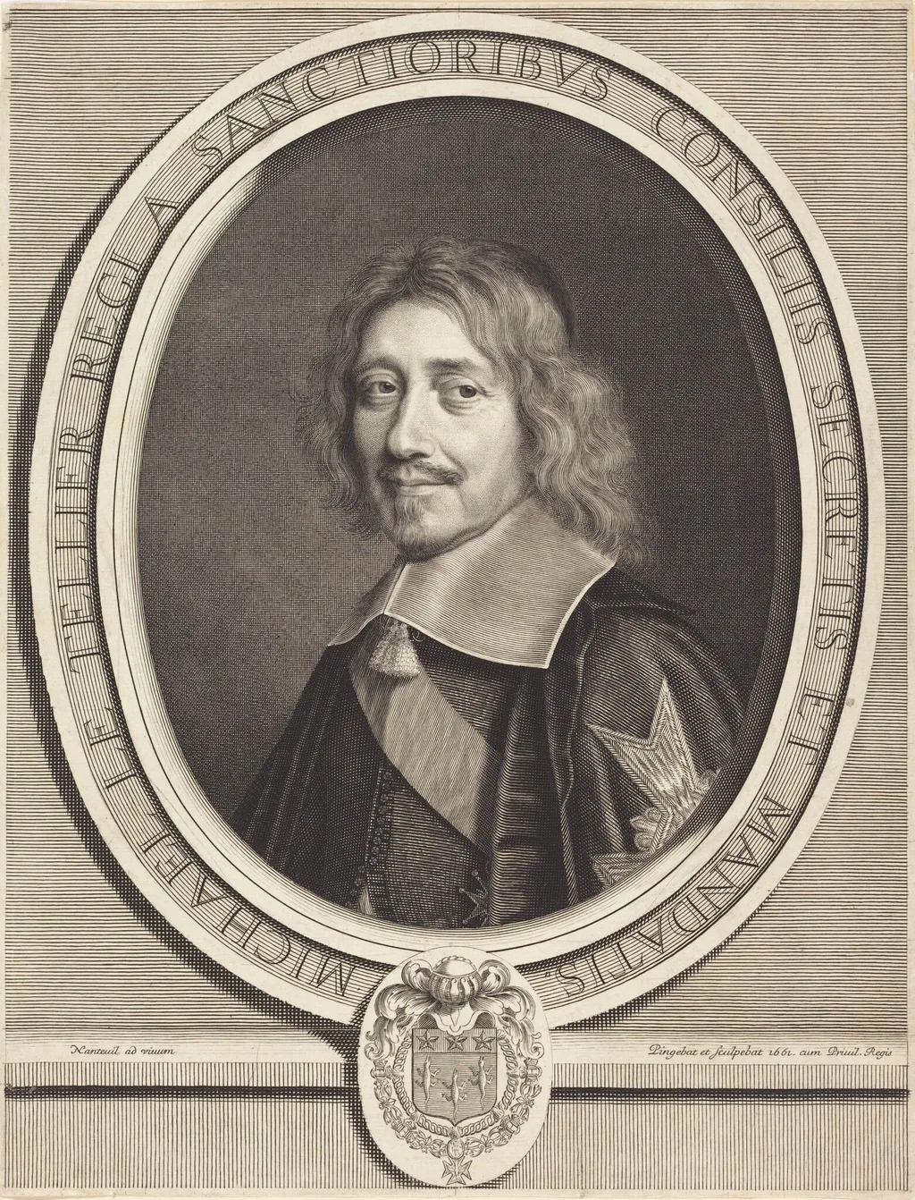 Chancellor Michel Le Tellier, by Robert Nanteuil, ink, 1661