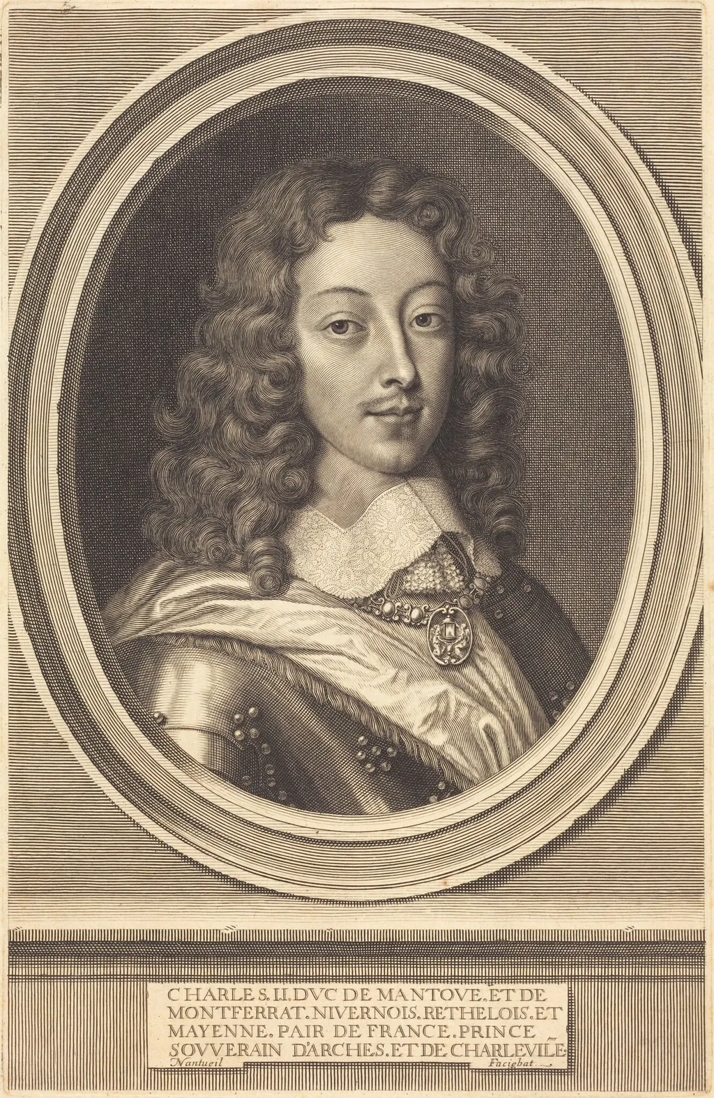 Charles II, Duc de Mantoue, by Robert Nanteuil, ink, 1652