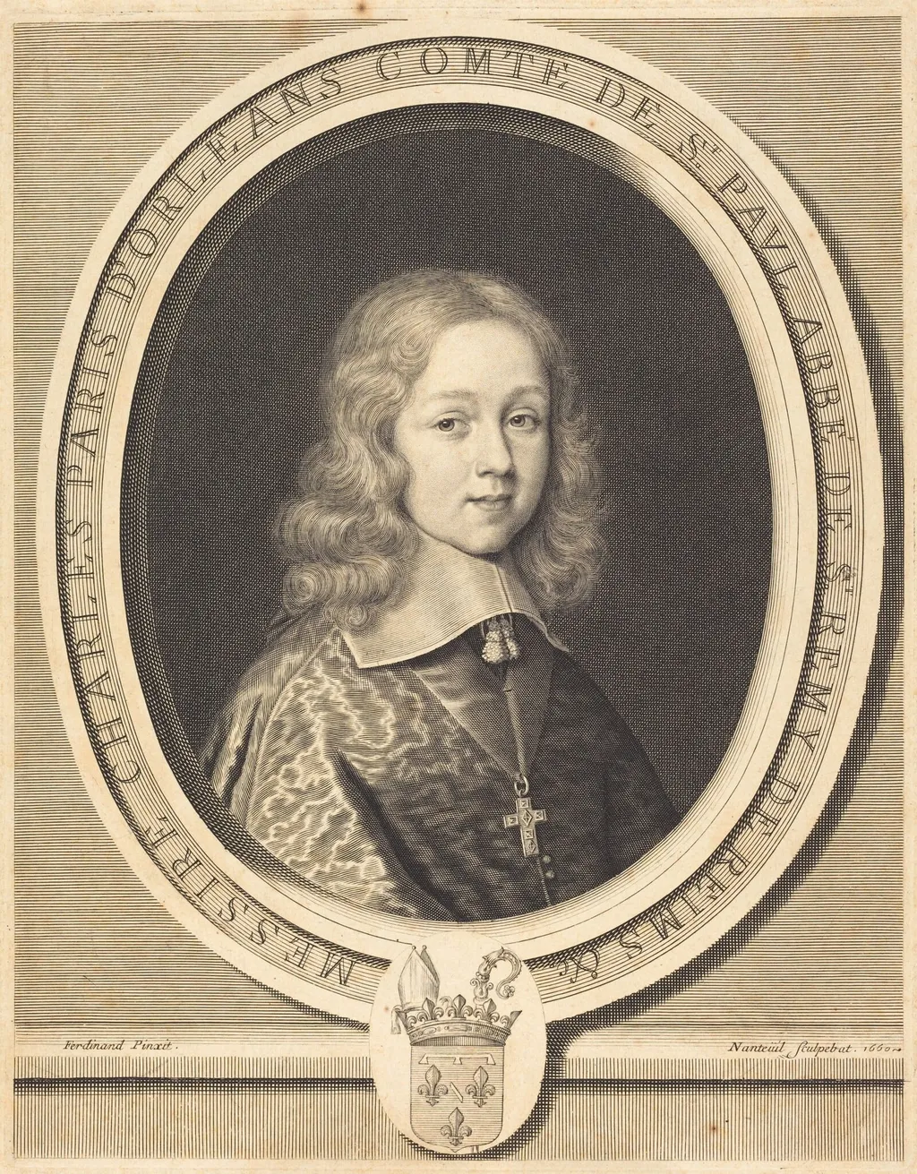 Charles-Paris d'Orléans-Longueville, Comte de Saint-Pol, by Robert Nanteuil, ink, 1660