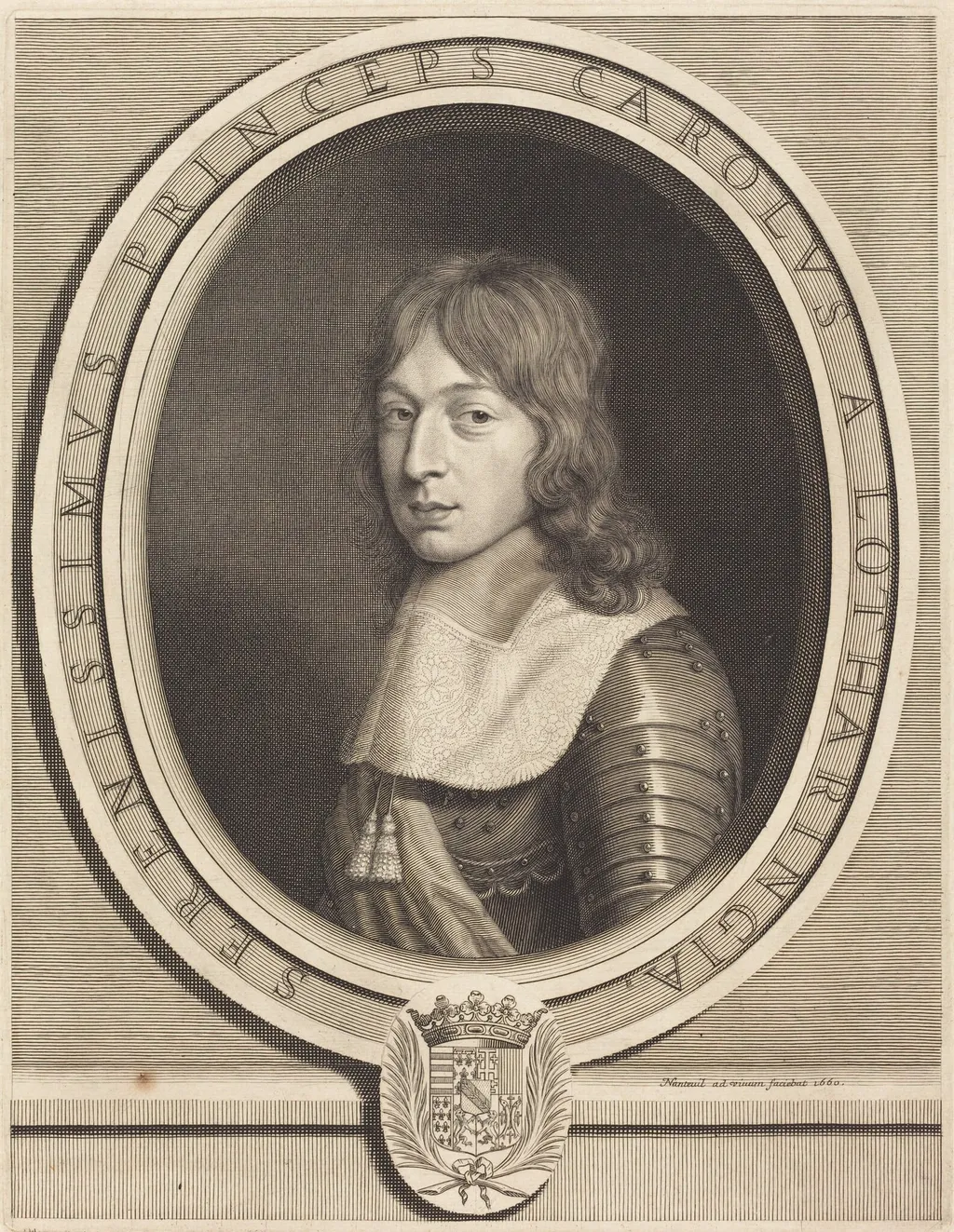 Charles V, Duc de Lorraine, by Robert Nanteuil, ink, 1660