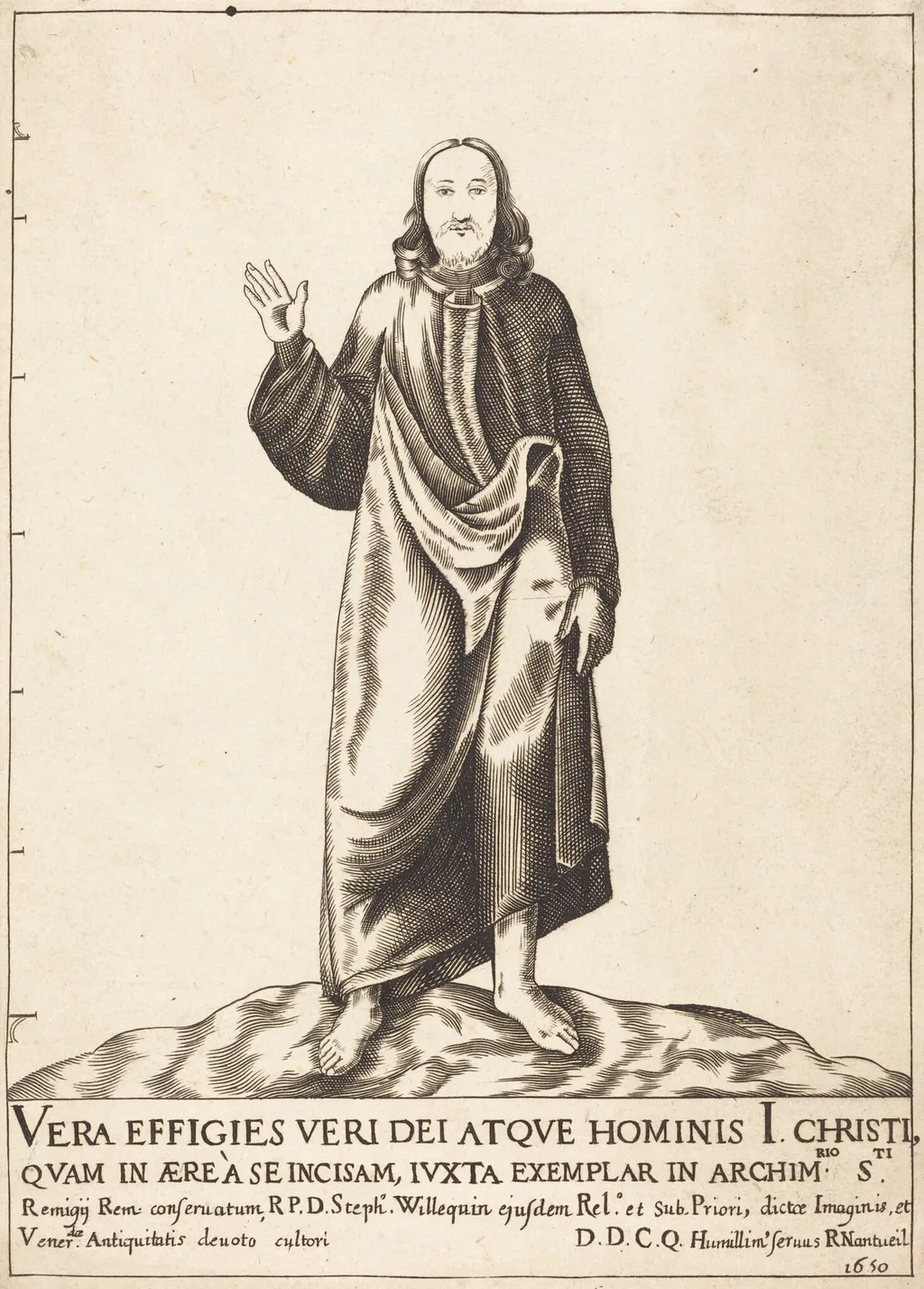 Christ Full-Length, by Robert Nanteuil, ink, 1643