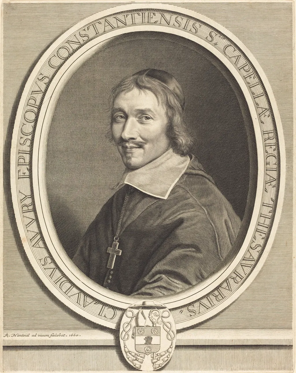 Claude Auvry, by Robert Nanteuil, ink, 1660