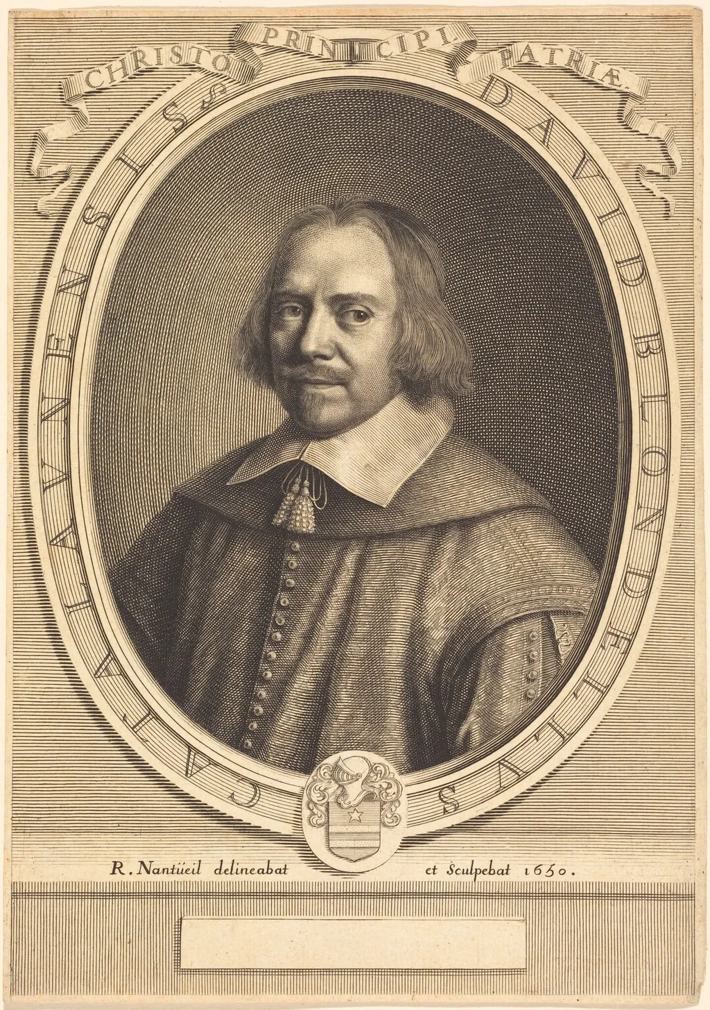 David Blondel, by Robert Nanteuil, ink, 1650