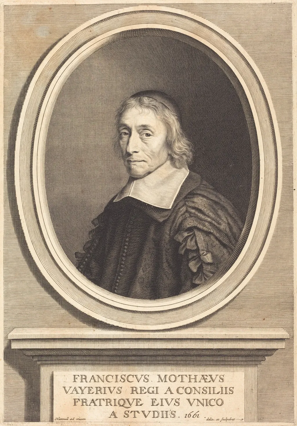 Francois de la Mothe Le Vayer, by Robert Nanteuil, ink, 1661