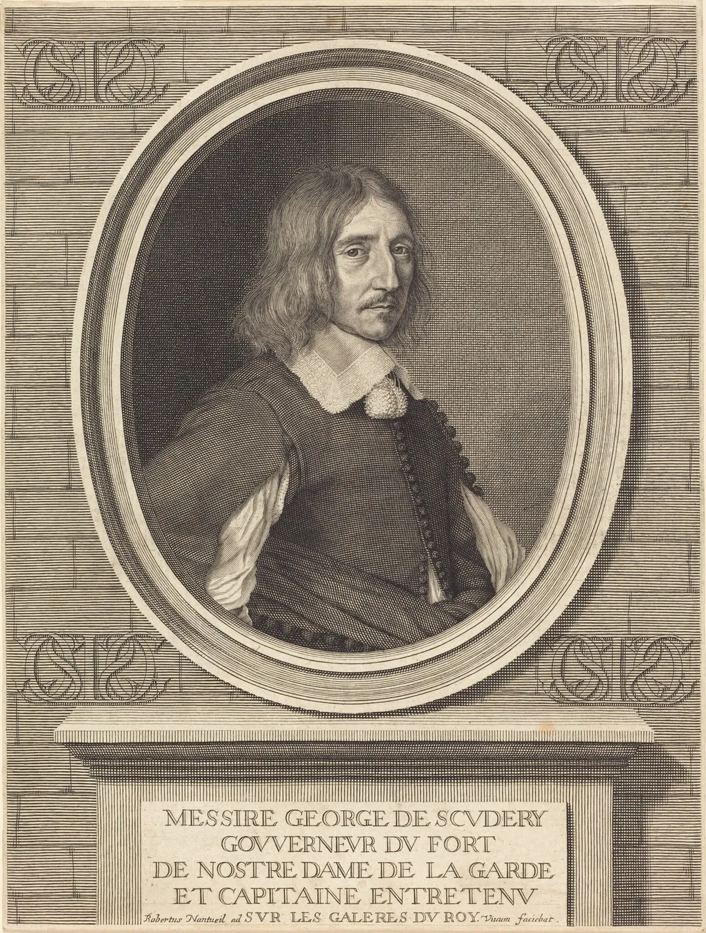 Georges de Scudery, by Robert Nanteuil, ink, 1654