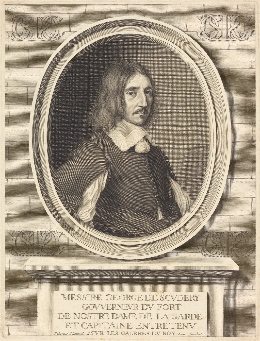 Georges de Scudery, by Robert Nanteuil, ink, 1654