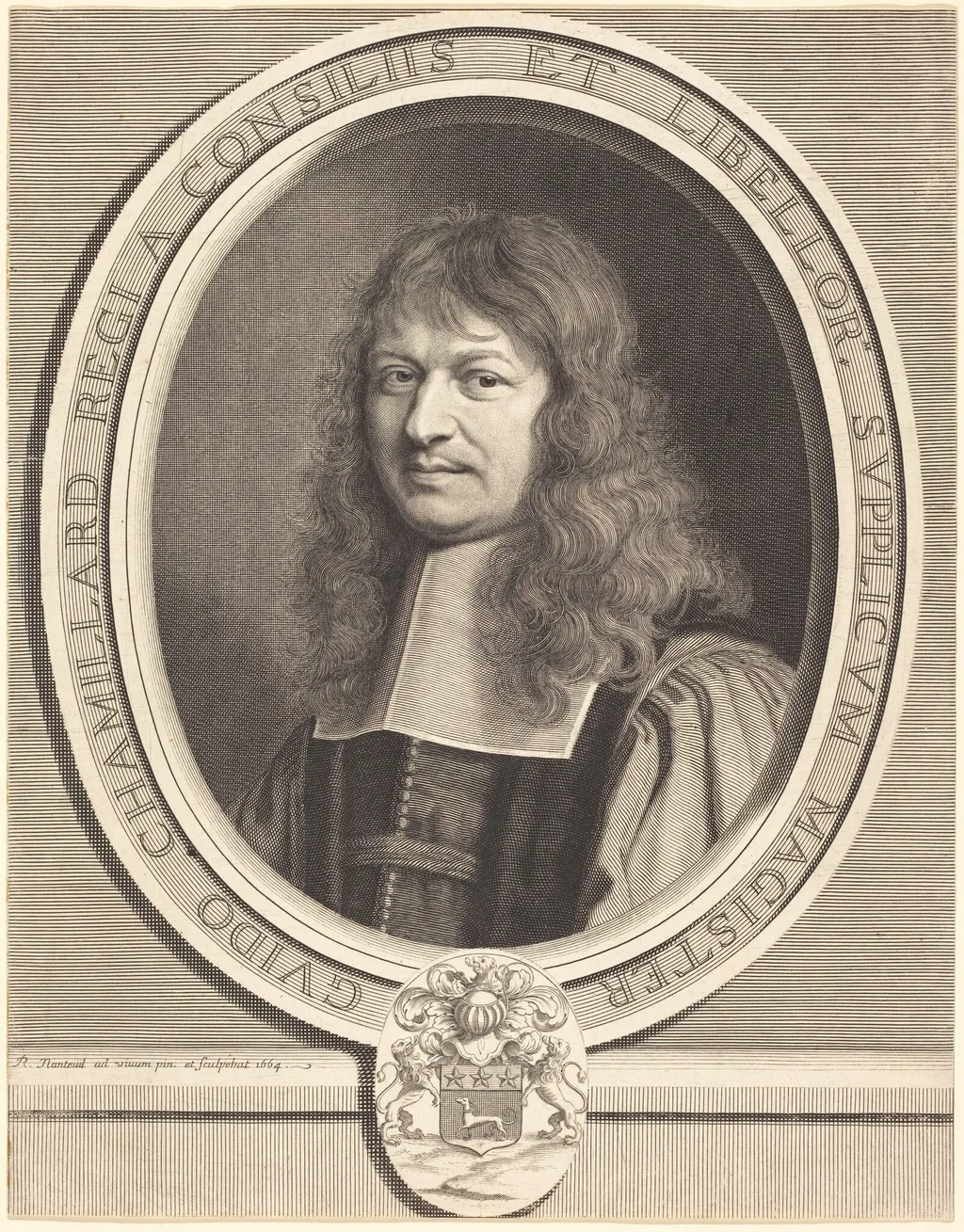Guy Chamillard, by Robert Nanteuil, ink, 1664