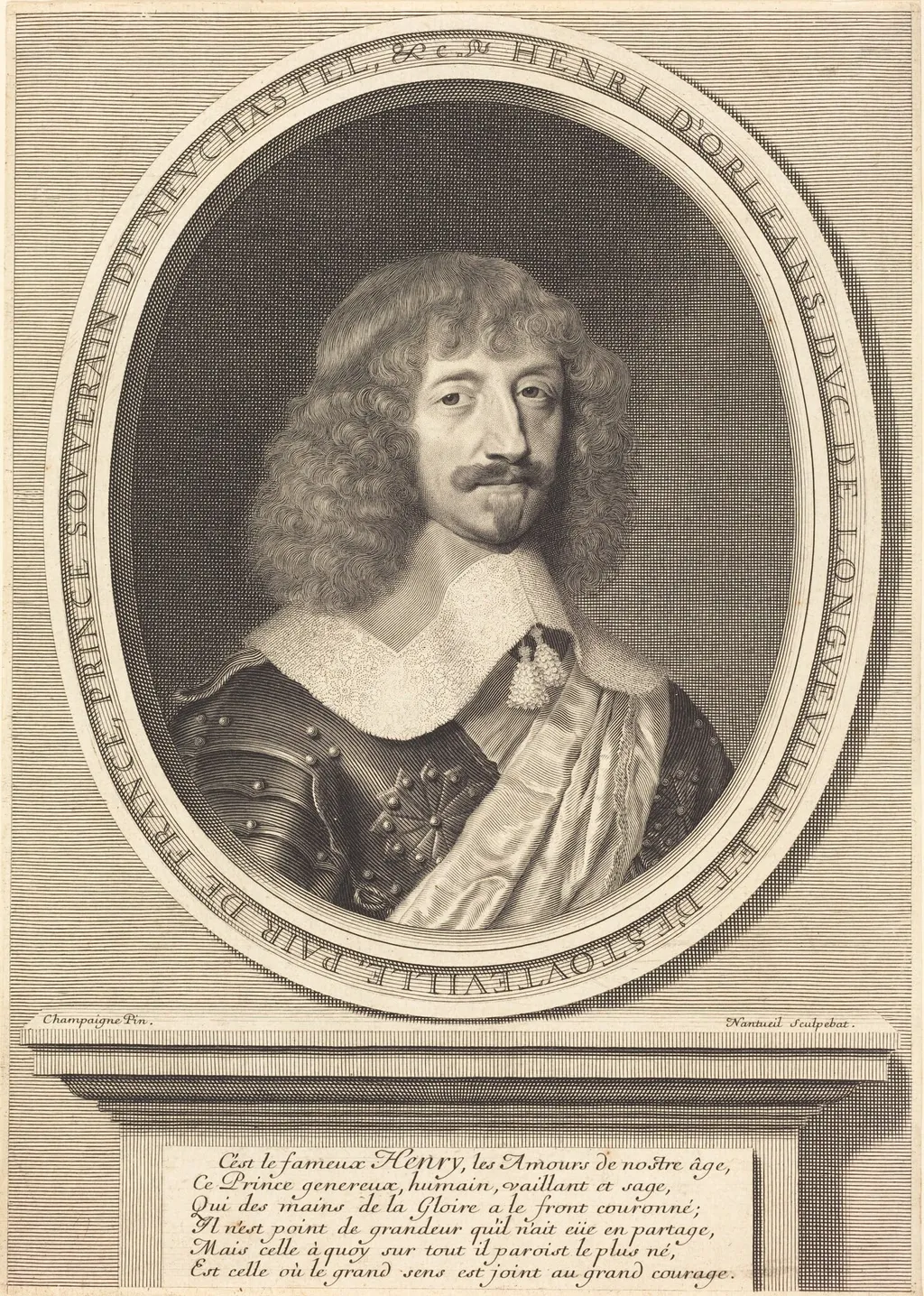 Henri II d'Orléans, Duc de Longueville, by Robert Nanteuil, ink, 1655