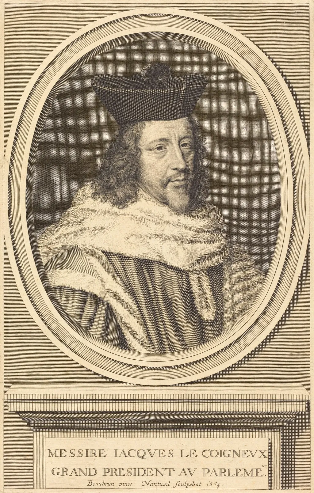 Jacques Le Coigneux, by Robert Nanteuil, ink, 1654
