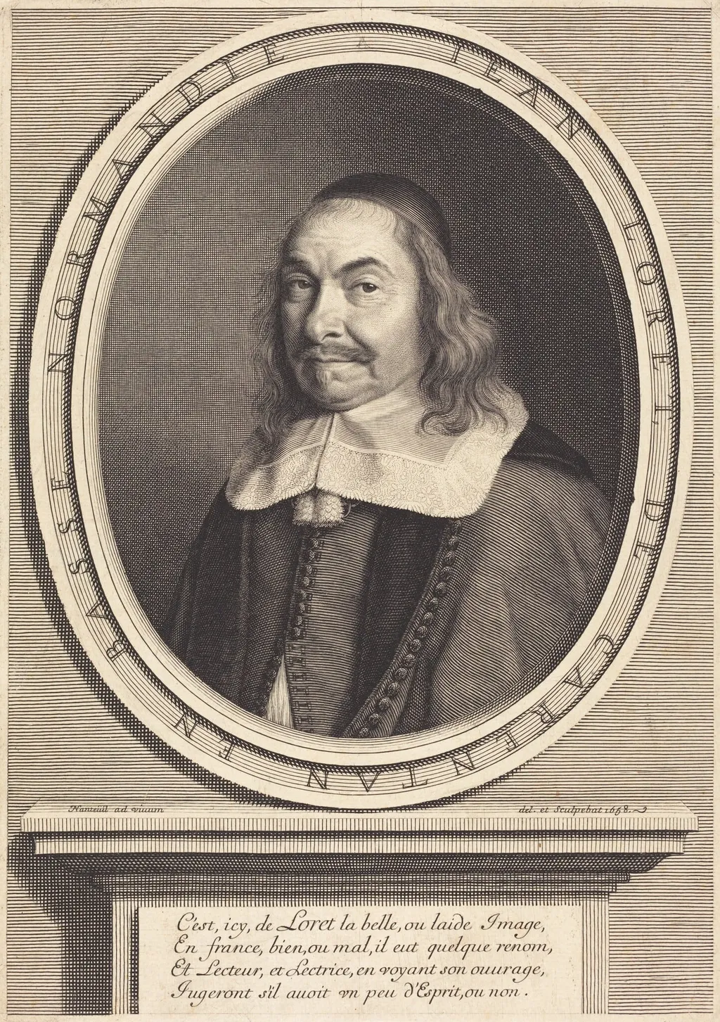 Jean Loret, by Robert Nanteuil, ink, 1658