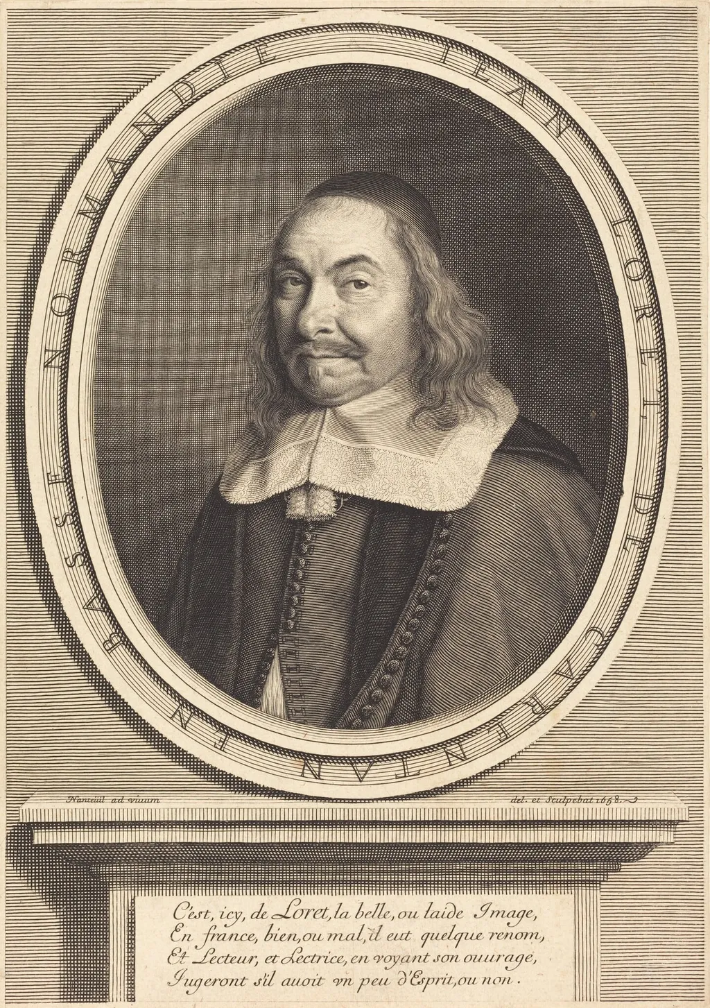 Jean Loret, by Robert Nanteuil, ink, 1658