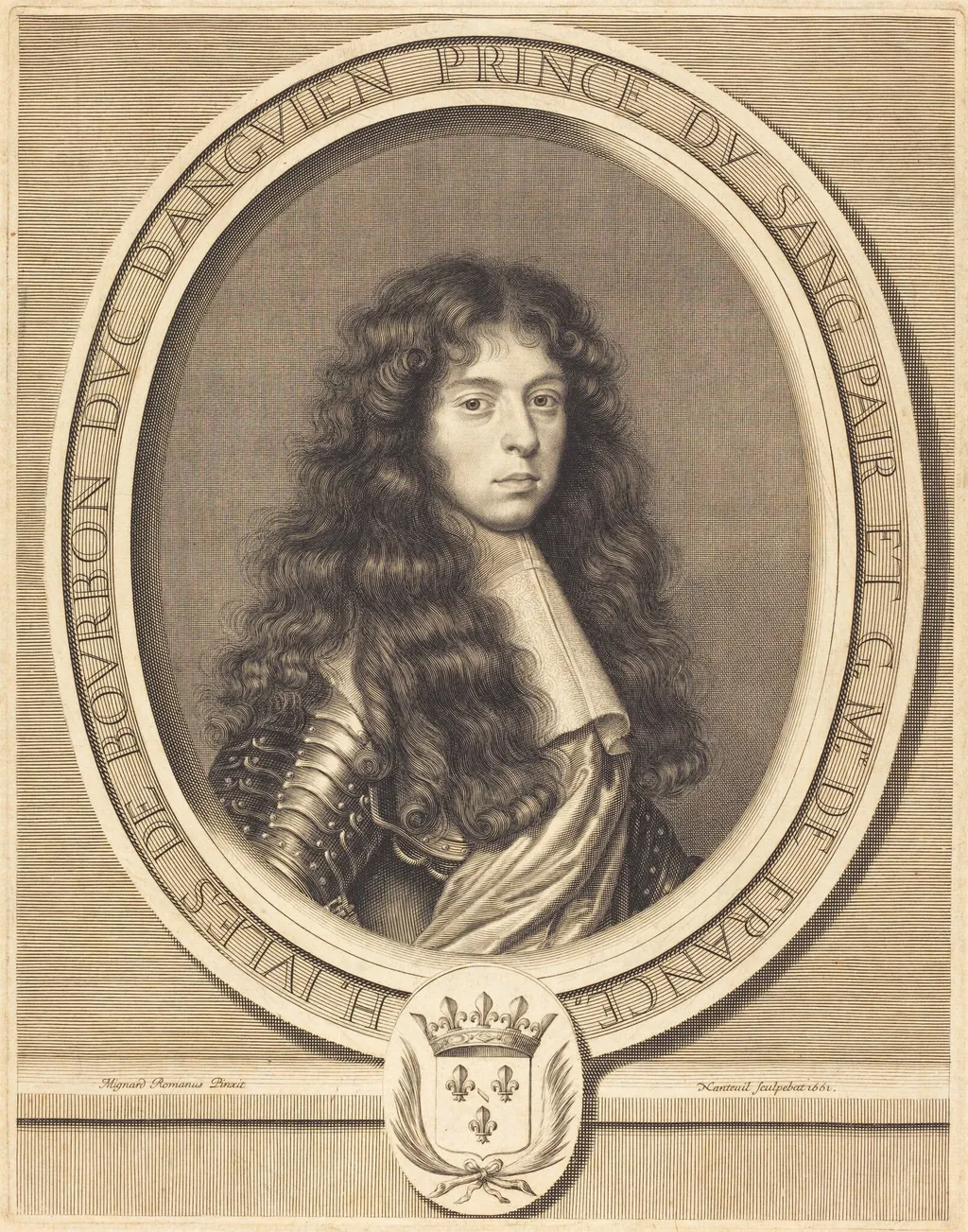 Jules, Duc d'Enghien, by Robert Nanteuil, ink, 1661