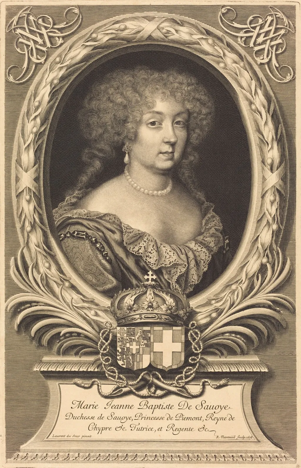 Marie-Jeanne-Baptiste, Duchesse de Savoie, by Robert Nanteuil, ink, 1678