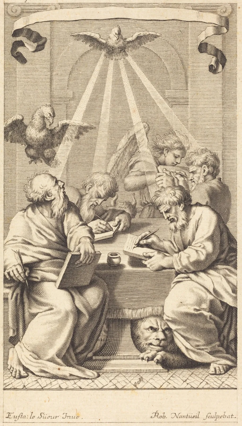 The Four Evangelists, by Robert Nanteuil, ink, 1650