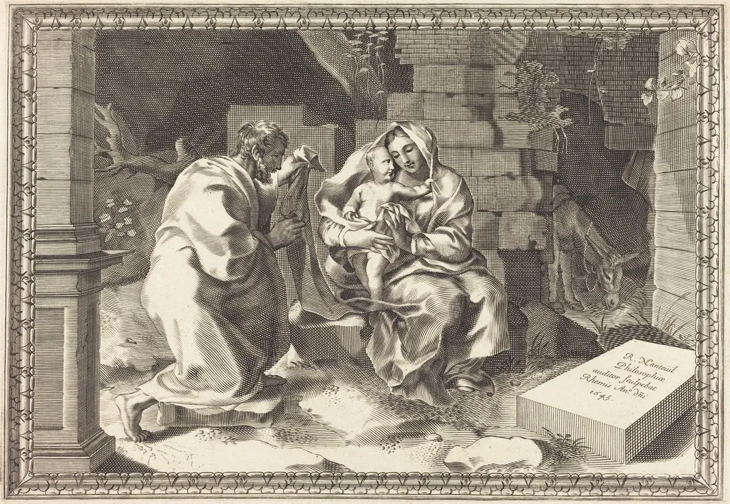 The Holy Family, by Robert Nanteuil, ink, 1645
